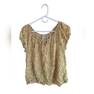 Old Navy Floral Yellow Women's Top
